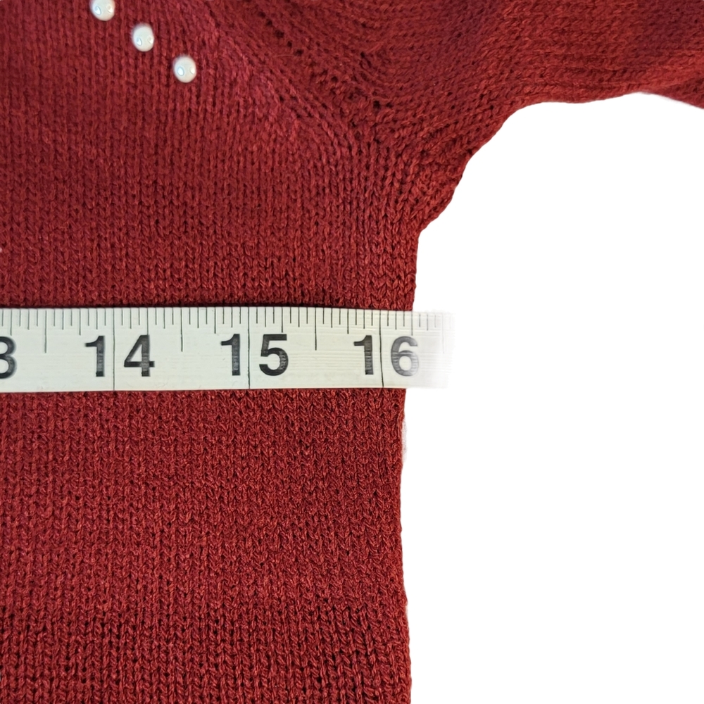 Juicy Couture Red Mock Neck Studded Light Weight 3 Seasons Streetwear Sweater XS - Picture 10 of 12